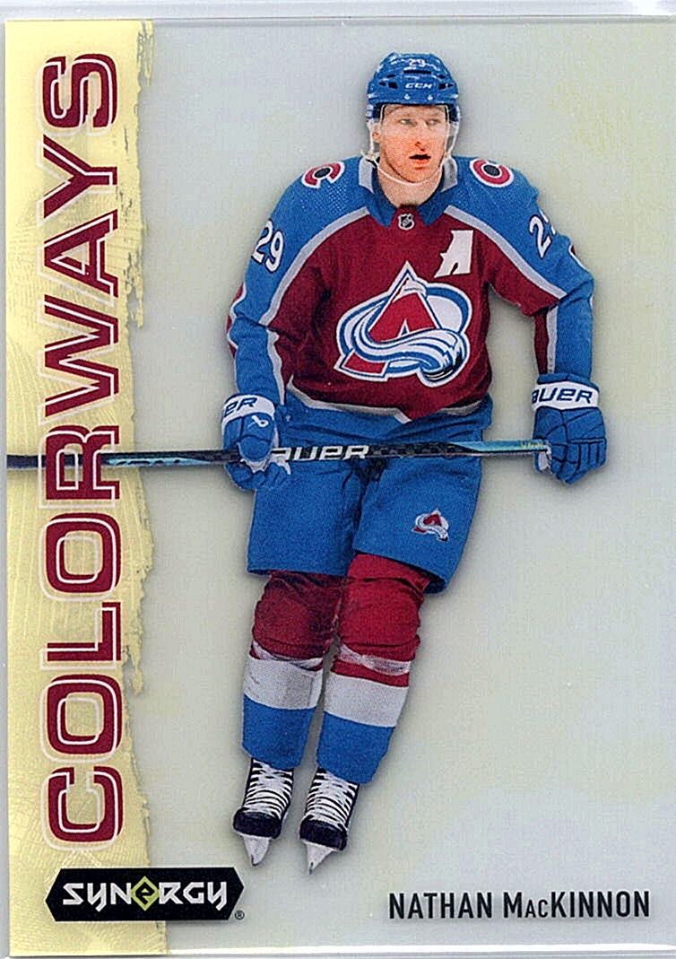 2024-25 Upper Deck Synergy - Colorways Neon Yellow Nathan MacKinnon #L-29 front