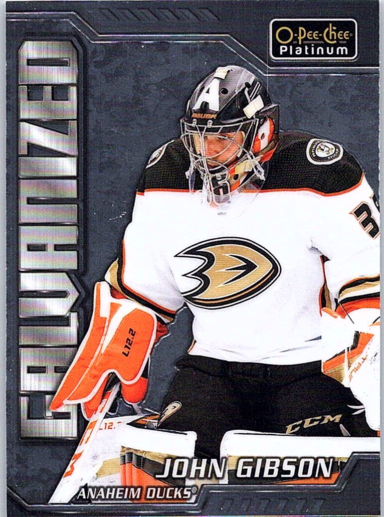 2022-23 O-Pee-Chee Platinum - Galvanized John Gibson #G-10 front