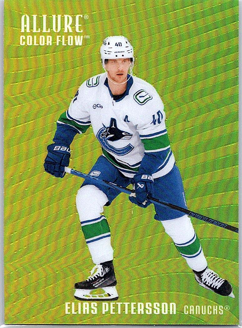 2025-26 Upper Deck Allure - Color Flow Yellow-Green Elias Pettersson #CF-7 front