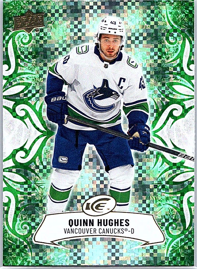 2024-25 Upper Deck Ice - Emerald Green Quinn Hughes #12 front