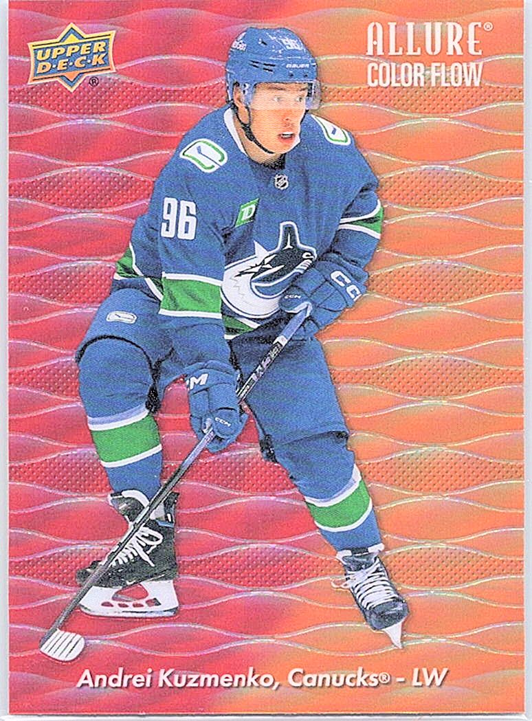 2023-24 Upper Deck Allure - Color Flow Red-Orange Andrei Kuzmenko #CF-8 front