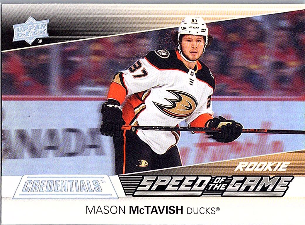 2021-22 Upper Deck Credentials - Speed of the Game Rookies Mason McTavish #SGR9 front