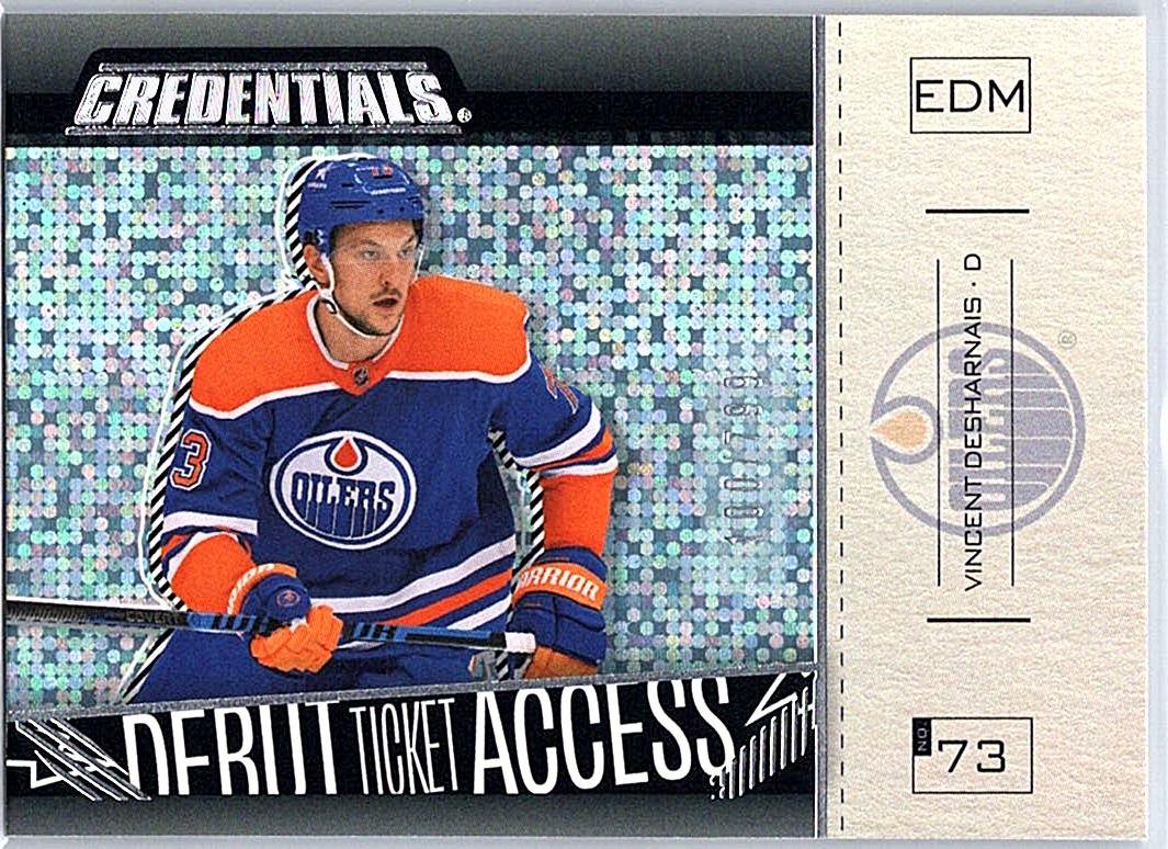 2023-24 Upper Deck Credentials - Debut Ticket Access Horizontal Variation Vincent Desharnais #122 SN799 front