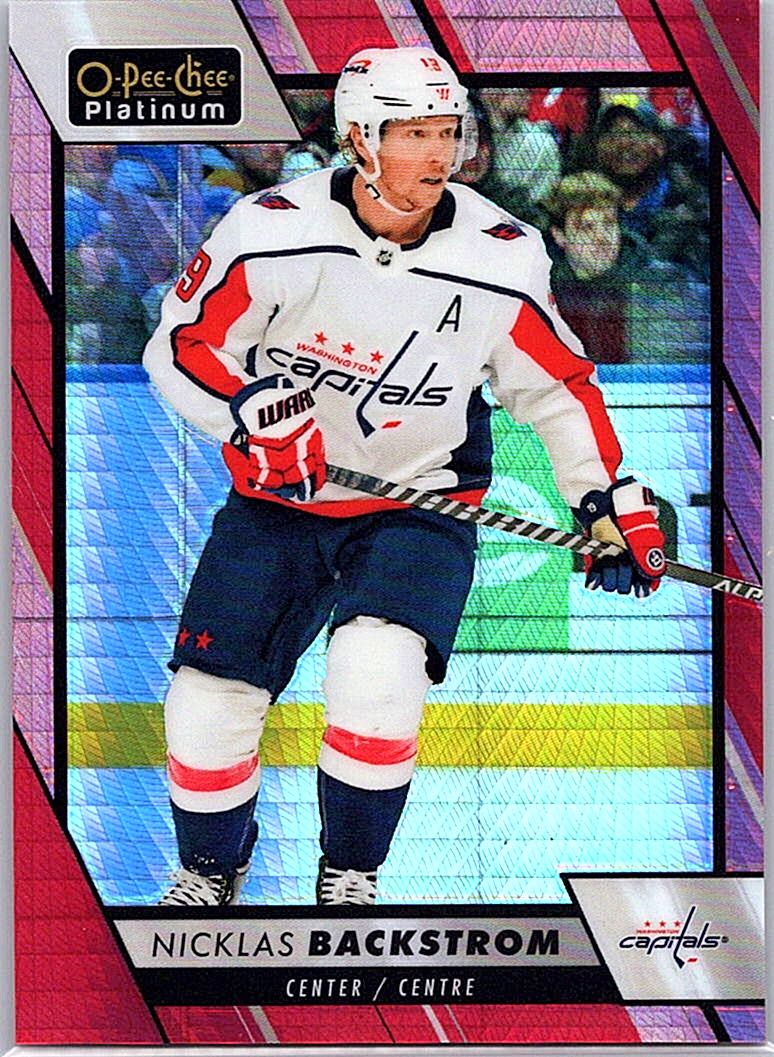 2023-24 O-Pee-Chee Platinum - Red Prism Nicklas Backstrom #180 SN199 front