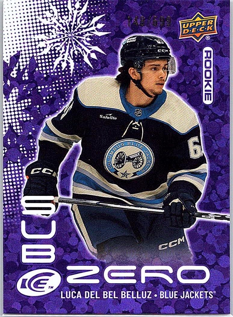 2024-25 Upper Deck Ice - Sub Zero Rookies Luca Del Bel Belluz #SZ-LD SN699 front