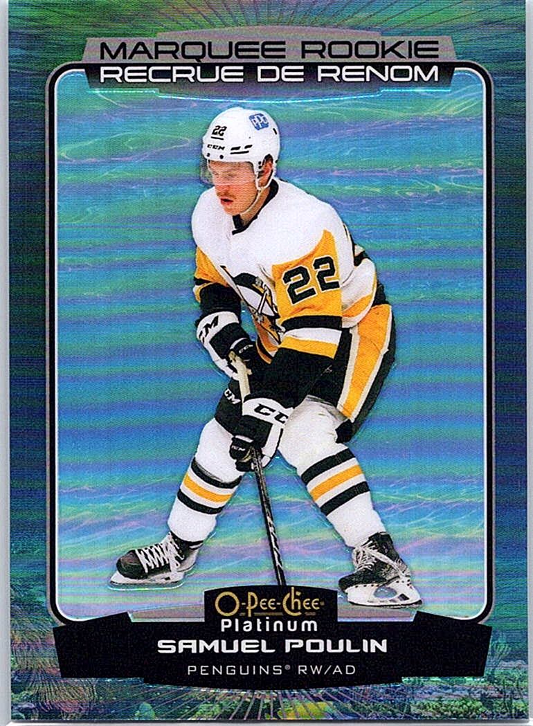 2022-23 O-Pee-Chee Platinum - Aquamarine Samuel Poulin #288 RC, SN149 front
