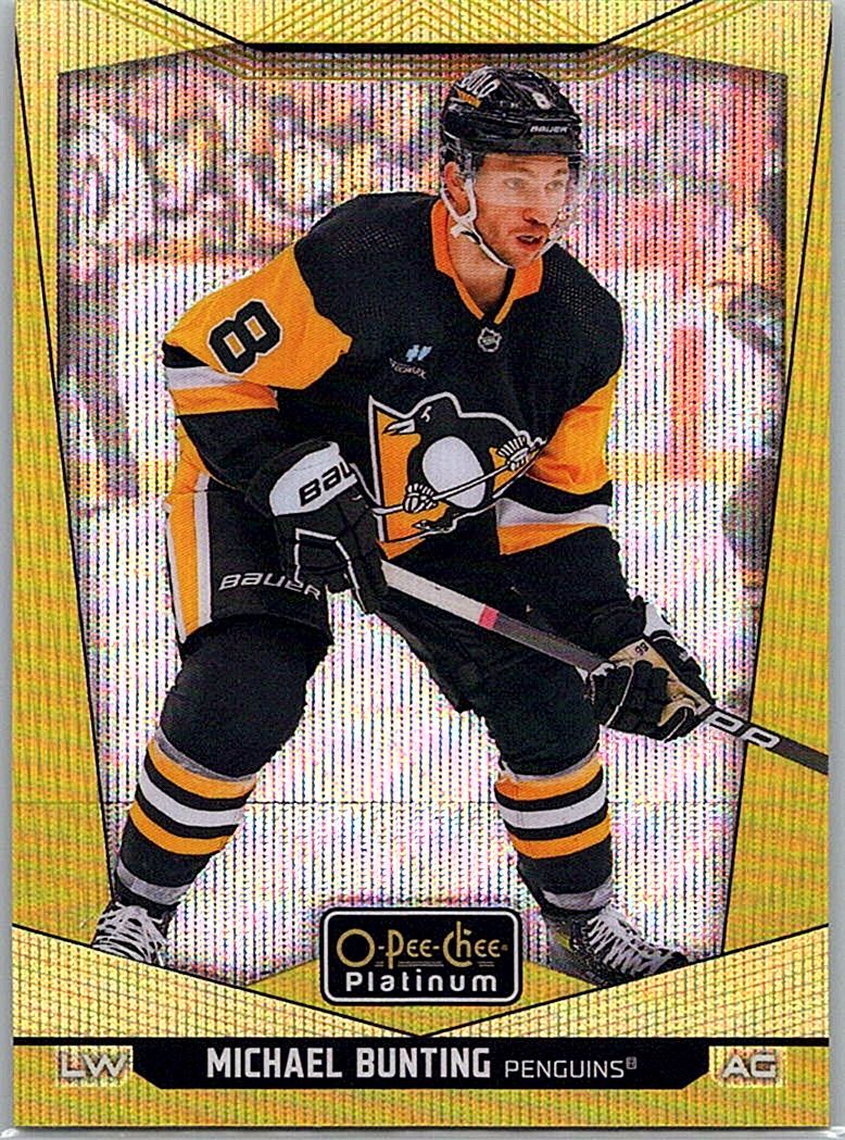 2024-25 O-Pee-Chee Platinum - Neon Yellow Surge Michael Bunting #32 front