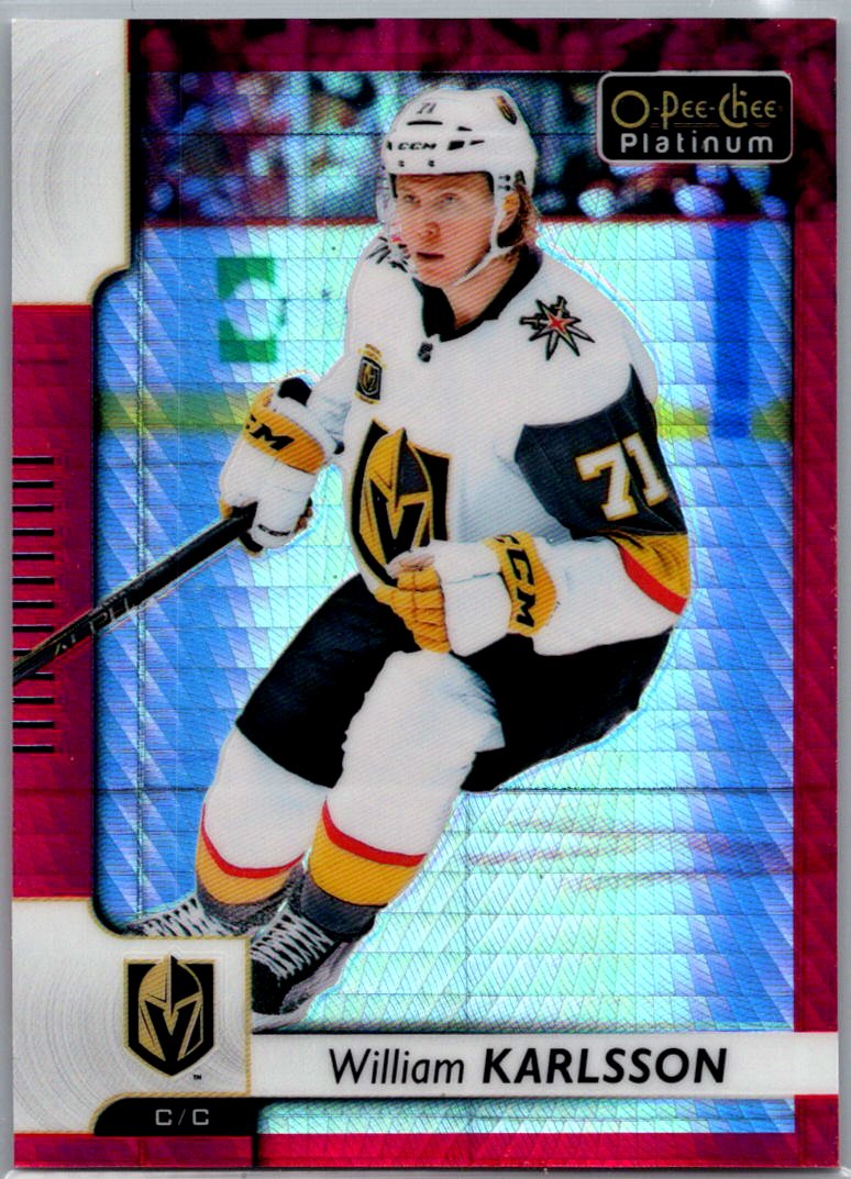 2017-18 O-Pee-Chee Platinum - Red-Prism William Karlsson #128 SN199 front