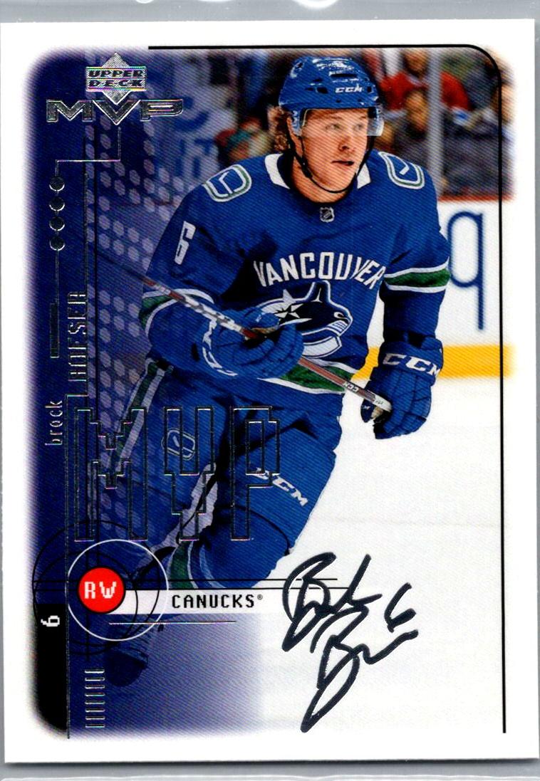 2018-19 Upper Deck MVP: 20th Anniversary Silver Script Brock Boeser #15 front