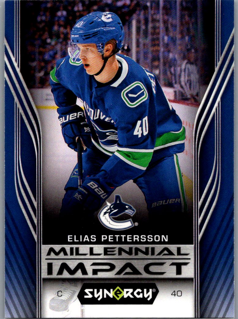 2019-20 Upper Deck Synergy: Millennial Impact Elias Pettersson #MI-4 front
