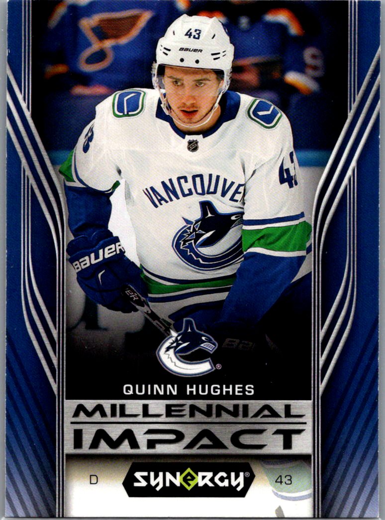 2019-20 Upper Deck Synergy: Millennial Impact Quinn Hughes #MI-15 front