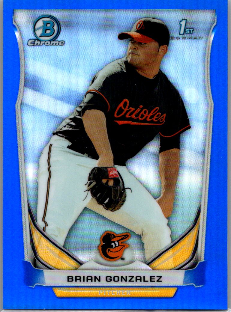 2014 Bowman Draft - Chrome Blue Refractors Brian Gonzalez #CDP85 SN399 front