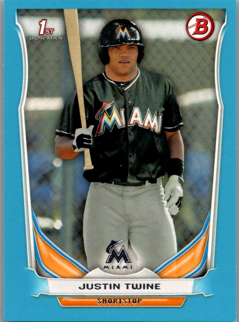 2014 Bowman Draft - Blue Justin Twine #DP41 SN399 front