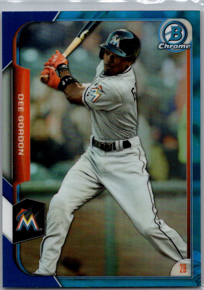 2015 Bowman Chrome - Blue Refractors Dee Gordon #8 SN150 front