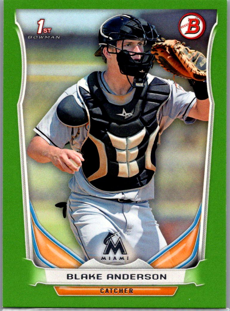2014 Bowman Draft - Green Blake Anderson #DP34 SN75 front