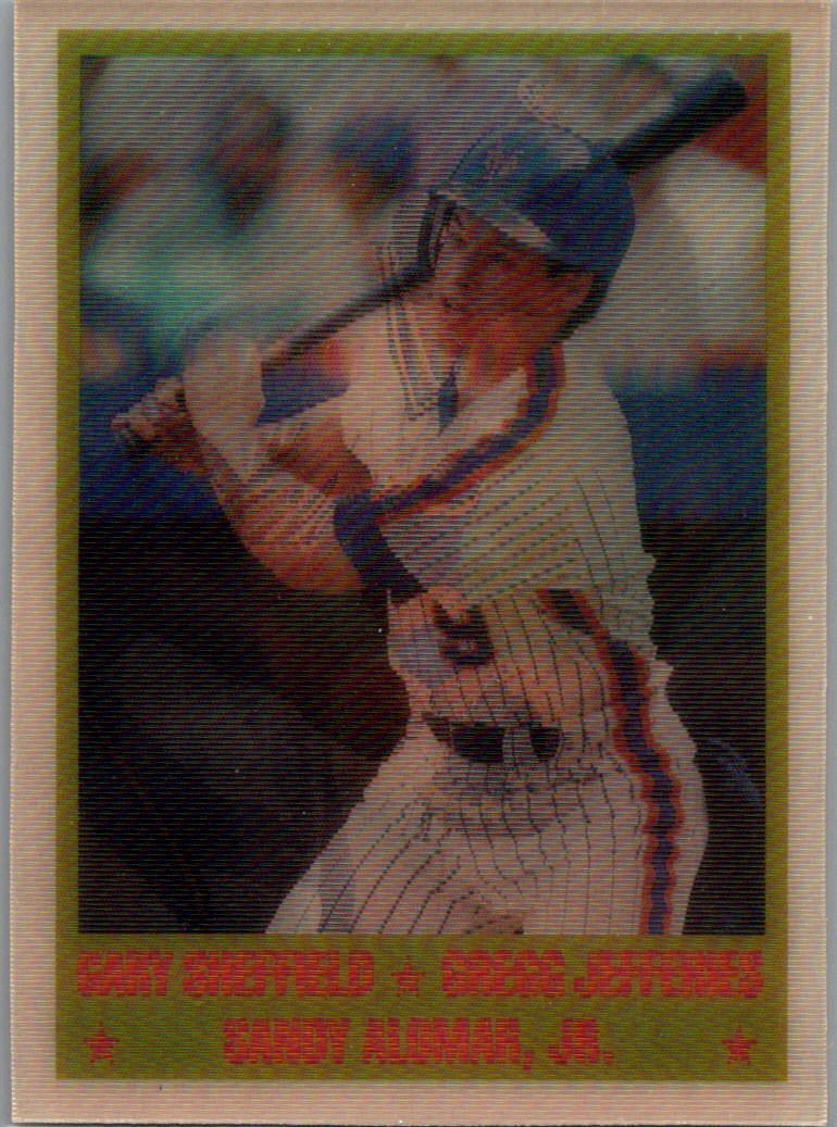 1989 Sportflics Gary Sheffield / Gregg Jefferies / Sandy Alomar, Jr. #223 front
