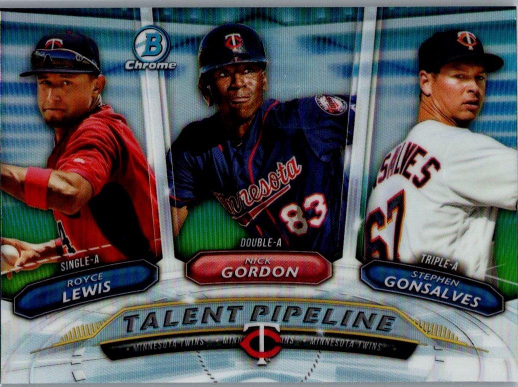 2018 Bowman - Chrome Talent Pipeline Stephen Gonsalves / Nick Gordon / Royce Lewis #TP-MIN front