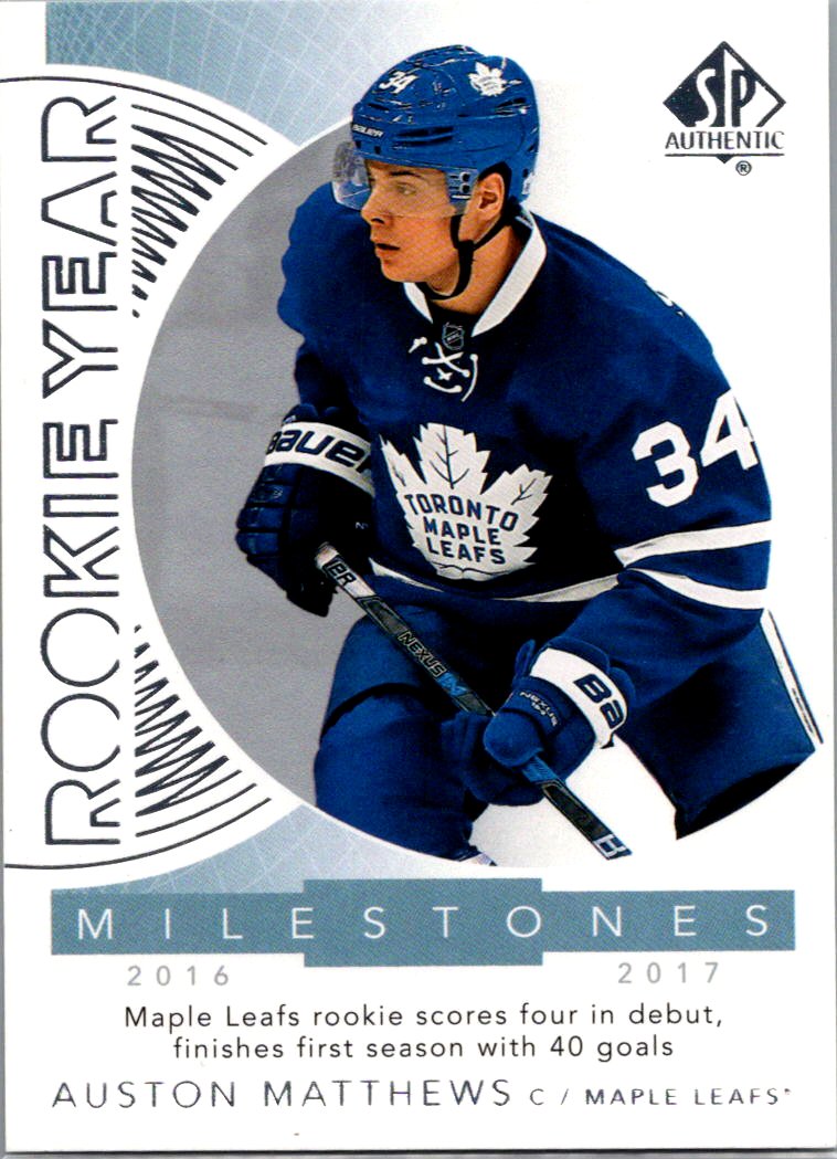 2017-18 SP Authentic - Rookie Year Milestones Auston Matthews #RYM-AM front