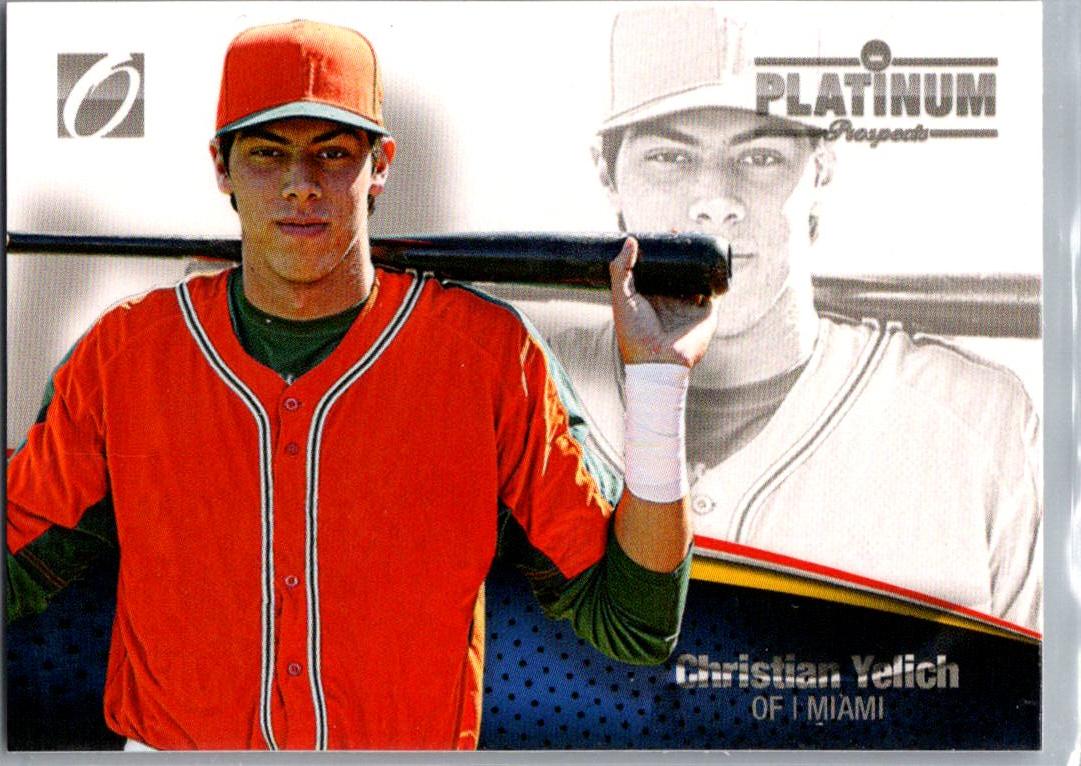 2012 Onyx Platinum Prospects Christian Yelich #PP50 SN500 front