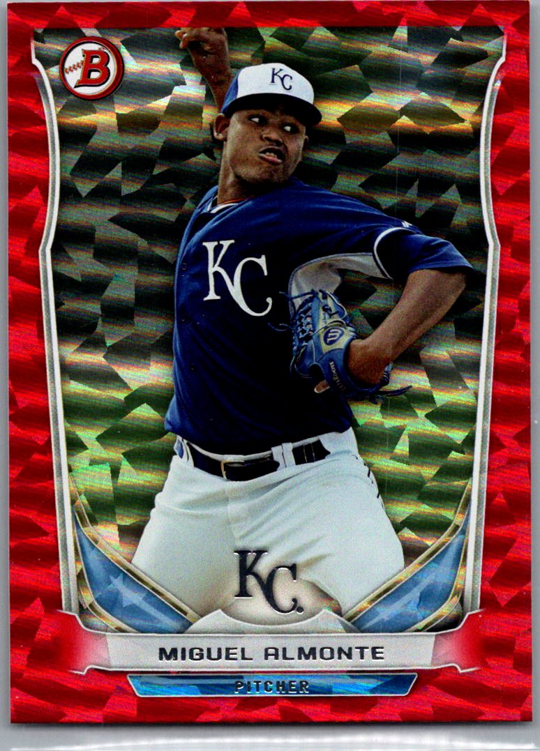 2014 Bowman Draft - Top Prospects Red Ice Miguel Almonte #TP-71 SN150 front