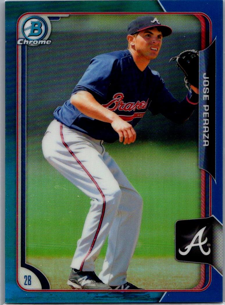 2015 Bowman - Chrome Prospects Blue Refractors Jose Peraza #BCP80 SN150 front