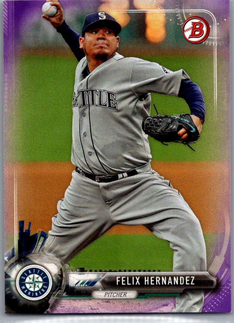 2017 Bowman - Purple Felix Hernandez #70 SN250 front