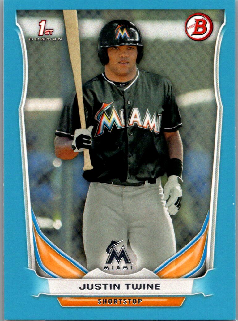 2014 Bowman Draft - Blue Justin Twine #DP41 SN399 front