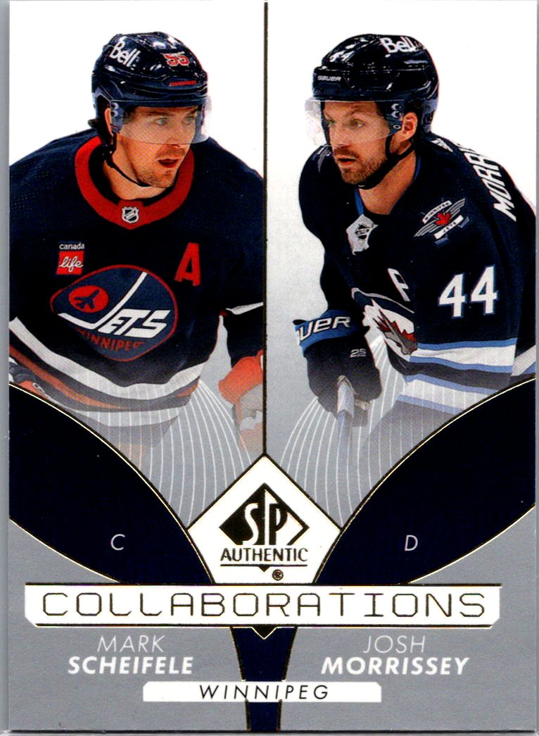 2022-23 SP Authentic - Collaborations Mark Scheifele / Josh Morrissey #C-8 front