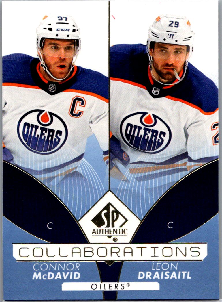 2022-23 SP Authentic - Collaborations Blue Connor McDavid / Leon Draisaitl #C-1 front