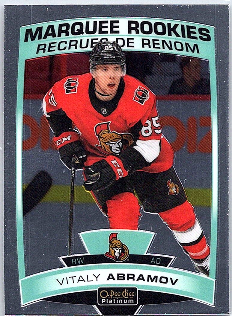 2019-20 O-Pee-Chee Platinum Vitaly Abramov #189 RC front