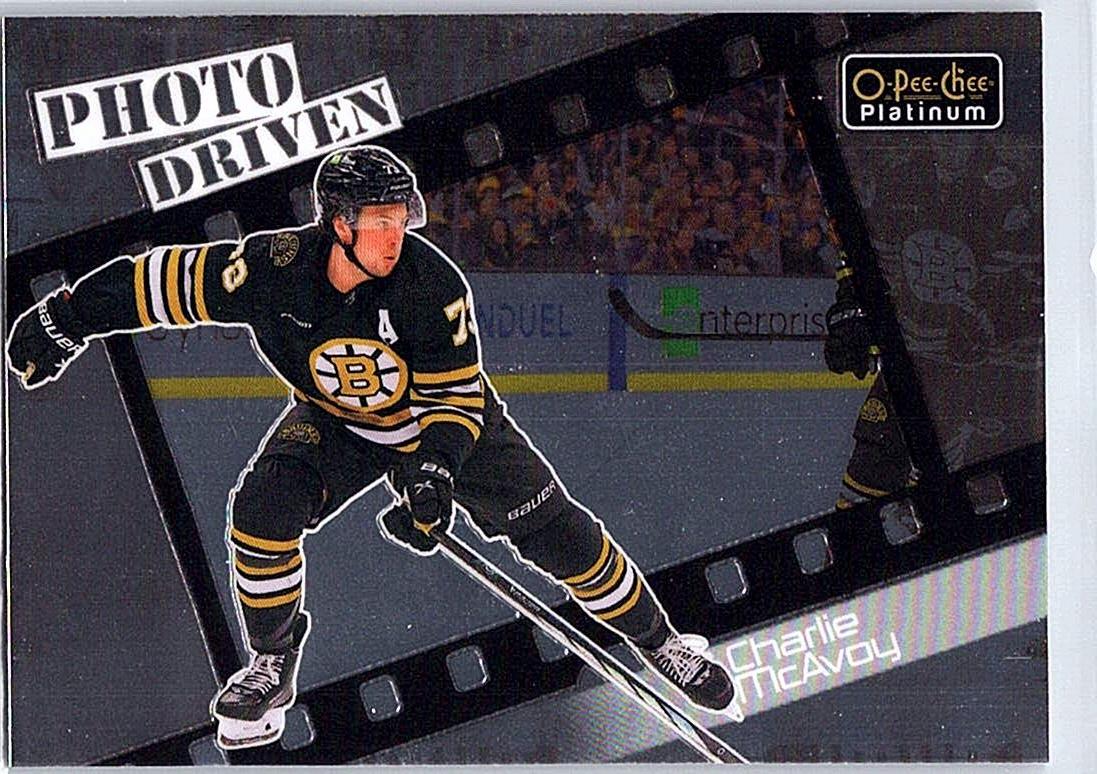 2023-24 O-Pee-Chee Platinum - Photo Driven Charlie McAvoy #PD-13 front