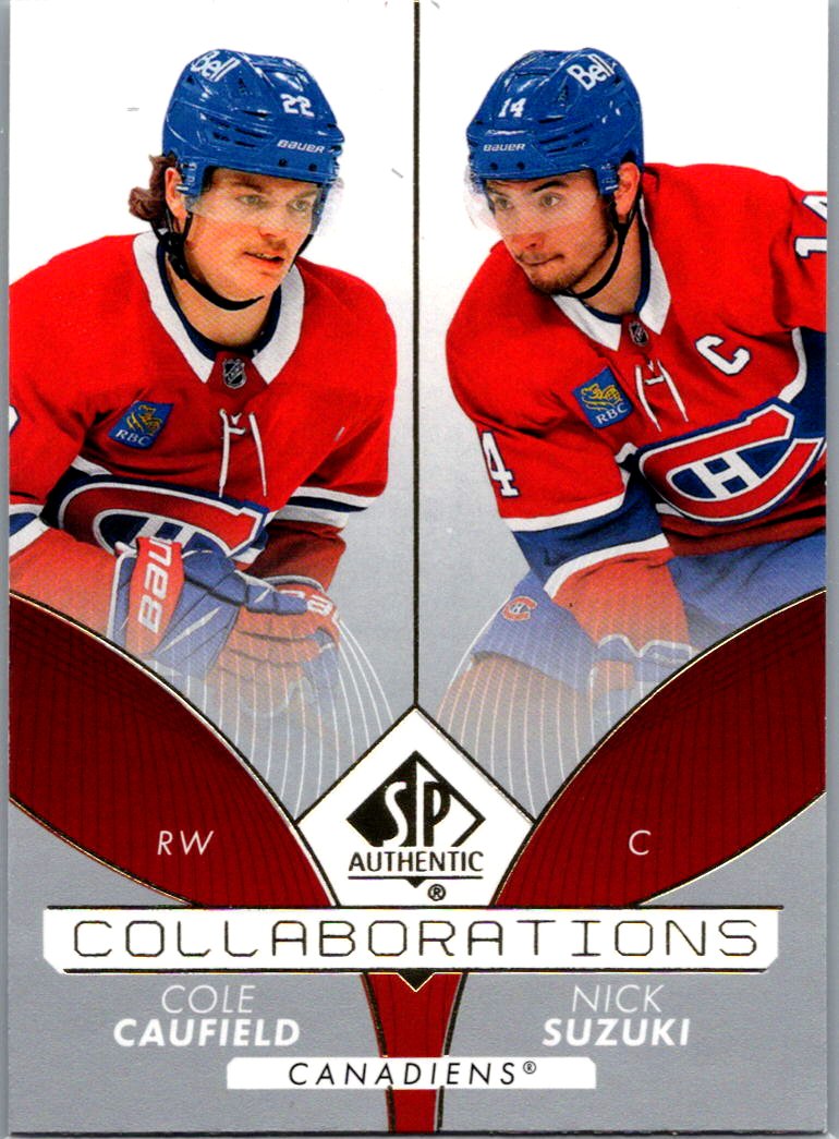2022-23 SP Authentic - Collaborations Cole Caufield / Nick Suzuki #C-5 front