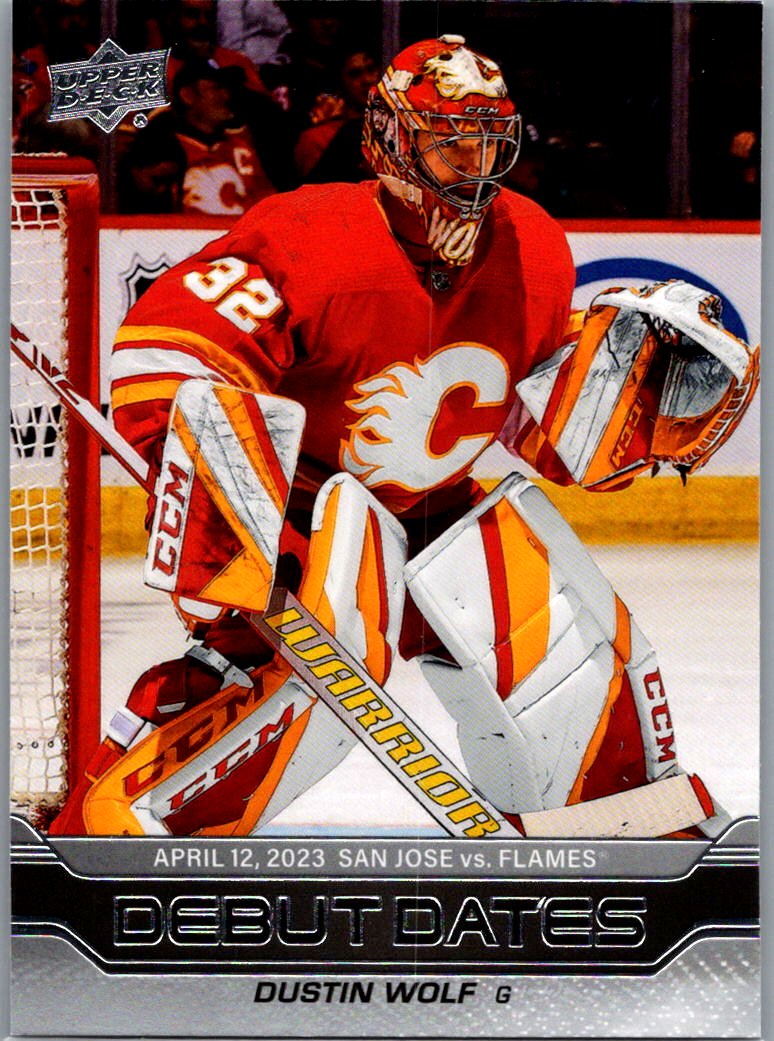 2023-24 Upper Deck - Debut Dates Dustin Wolf #DD-5 front