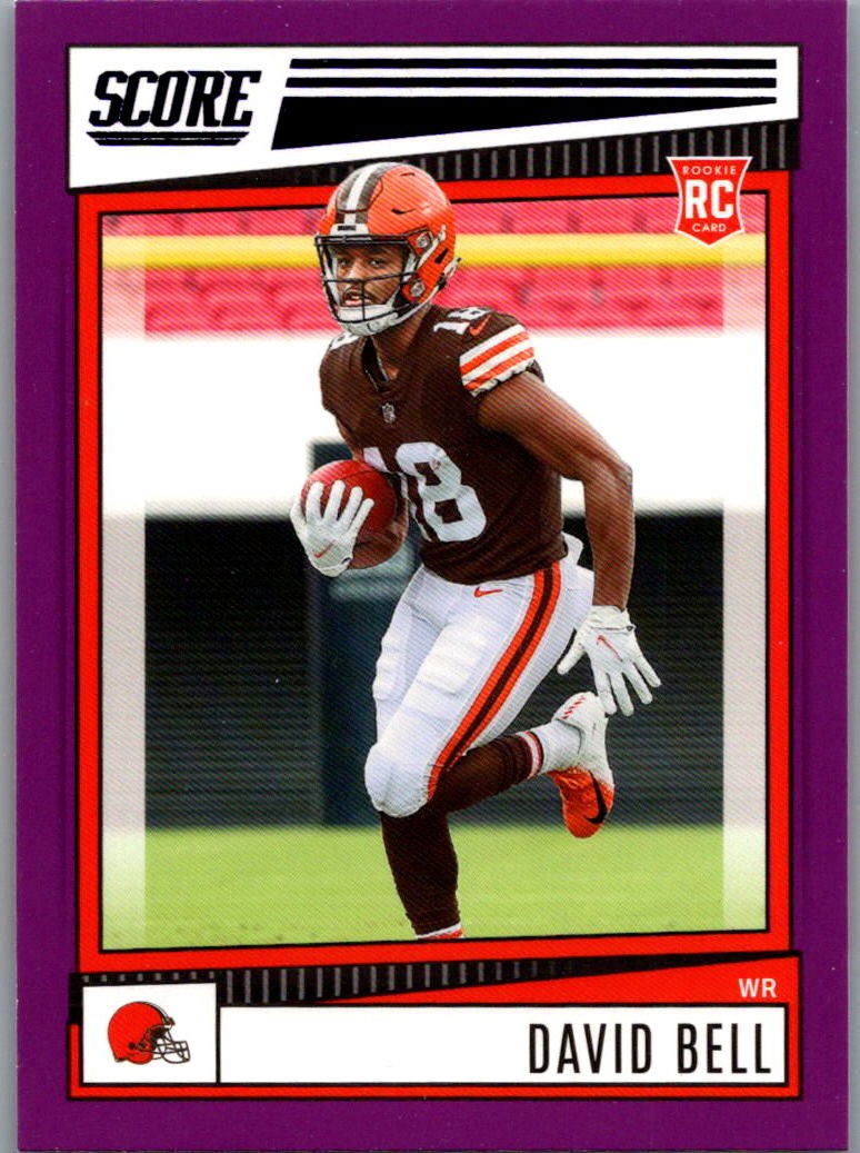 2022 Score - Purple David Bell #382 RC front