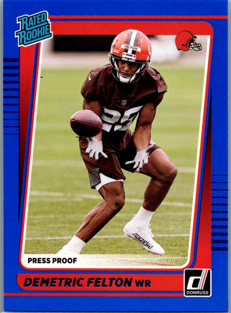 2021 Donruss - Press Proof Blue Demetric Felton #293 RC front