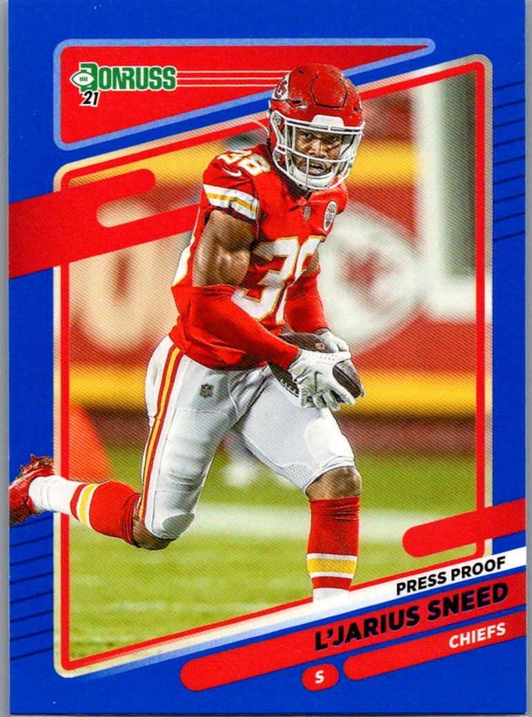 2021 Donruss - Press Proof Blue L'Jarius Sneed #122 front