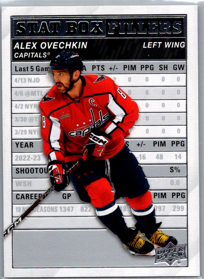 2023-24 Upper Deck - Stat Box Fillers Alex Ovechkin #SB-9 front