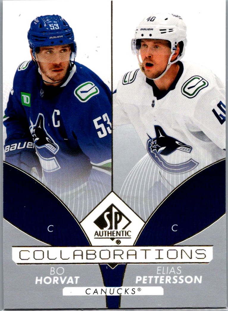 2022-23 SP Authentic - Collaborations Bo Horvat / Elias Pettersson #C-18 front