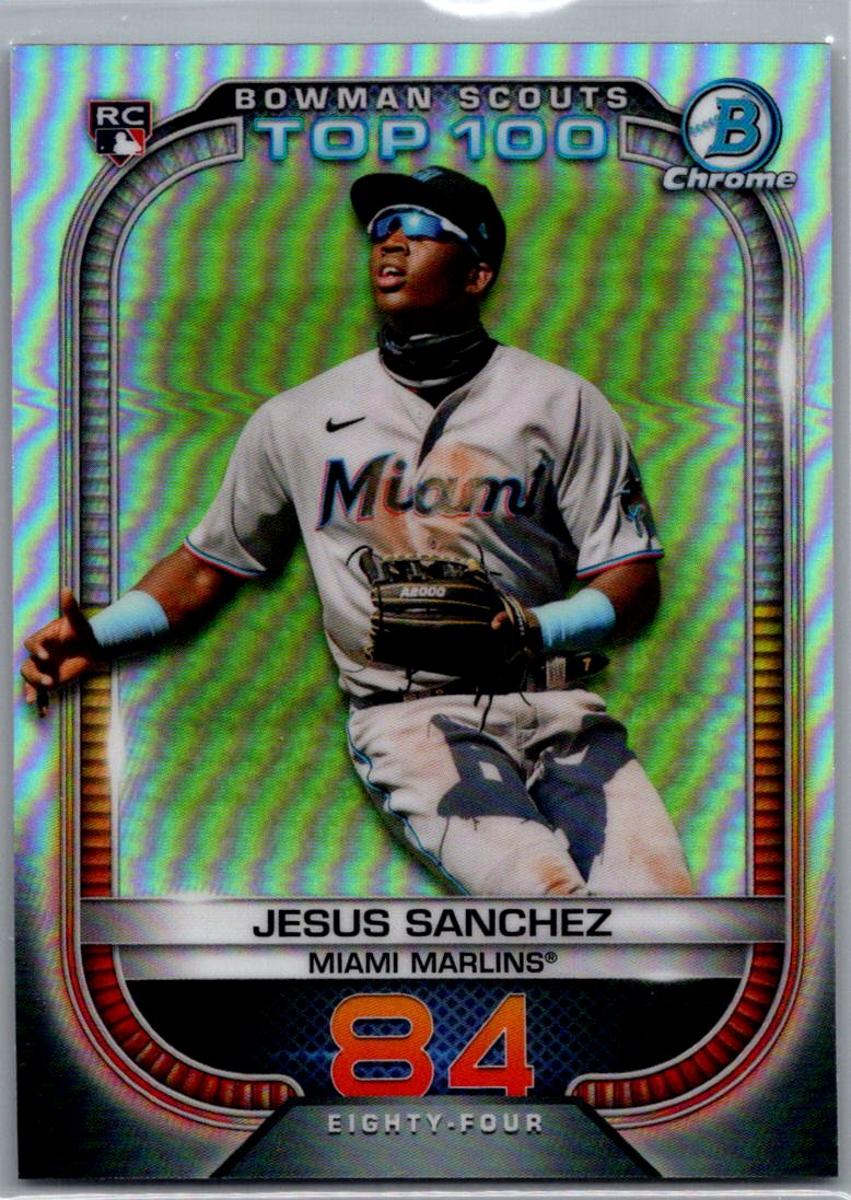 2021 Bowman - Chrome Bowman Scouts Top 100 Jesus Sanchez #BTP-84 front