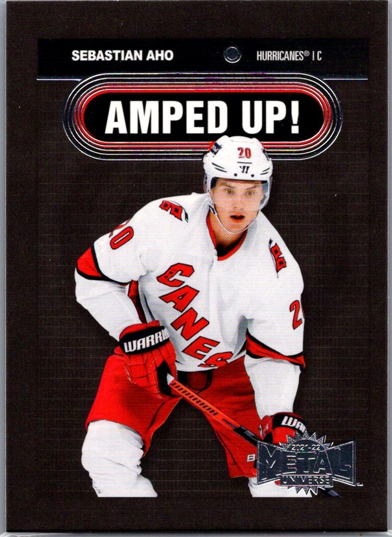 2021-22 SkyBox Metal Universe - Amped Up Sebastian Aho #AU-11 front