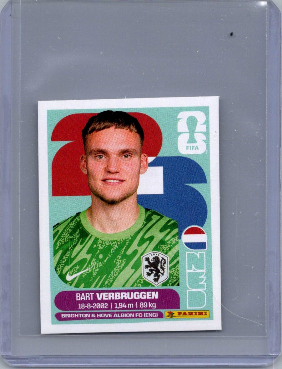 2026 Panini FIFA World Cup Stickers International Edition ("Printed in Italy" Back) Bart Verbruggen #NED2 front