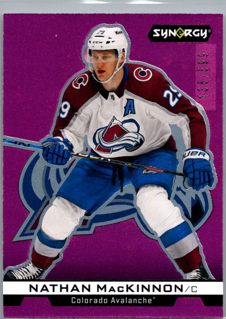2024-25 Upper Deck Synergy - NHL Impressions Magenta Nathan MacKinnon #IM-3 SN599 front