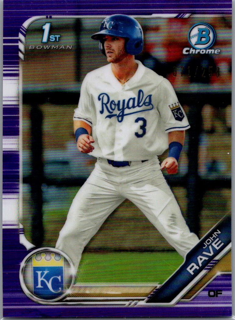2019 Bowman Draft - Chrome Purple Refractor John Rave #BDC-144 SN250 front