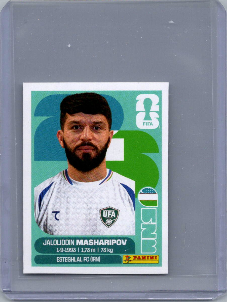2026 Panini FIFA World Cup Stickers International Edition ("Printed in Italy" Back) Jaloliddin Masharipov #UZB18 front