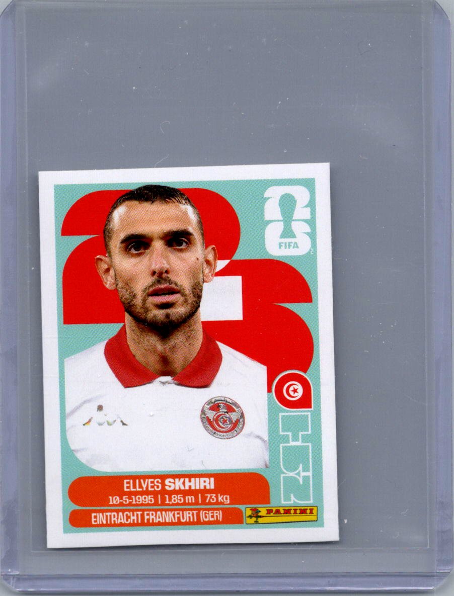 2026 Panini FIFA World Cup Stickers International Edition ("Printed in Italy" Back) Ellyes Skhiri #TUN9 front