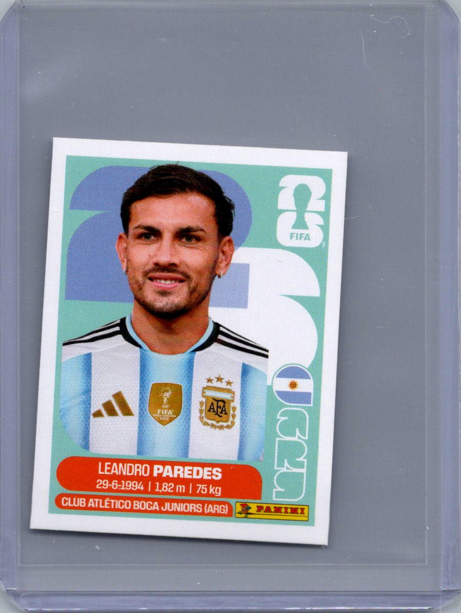 2026 Panini FIFA World Cup Stickers International Edition ("Printed in Italy" Back) Leandro Paredes #ARG12 front