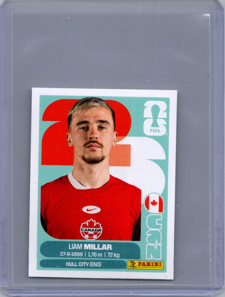 2026 Panini FIFA World Cup Stickers International Edition ("Printed in Italy" Back) Liam Millar #CAN18 front