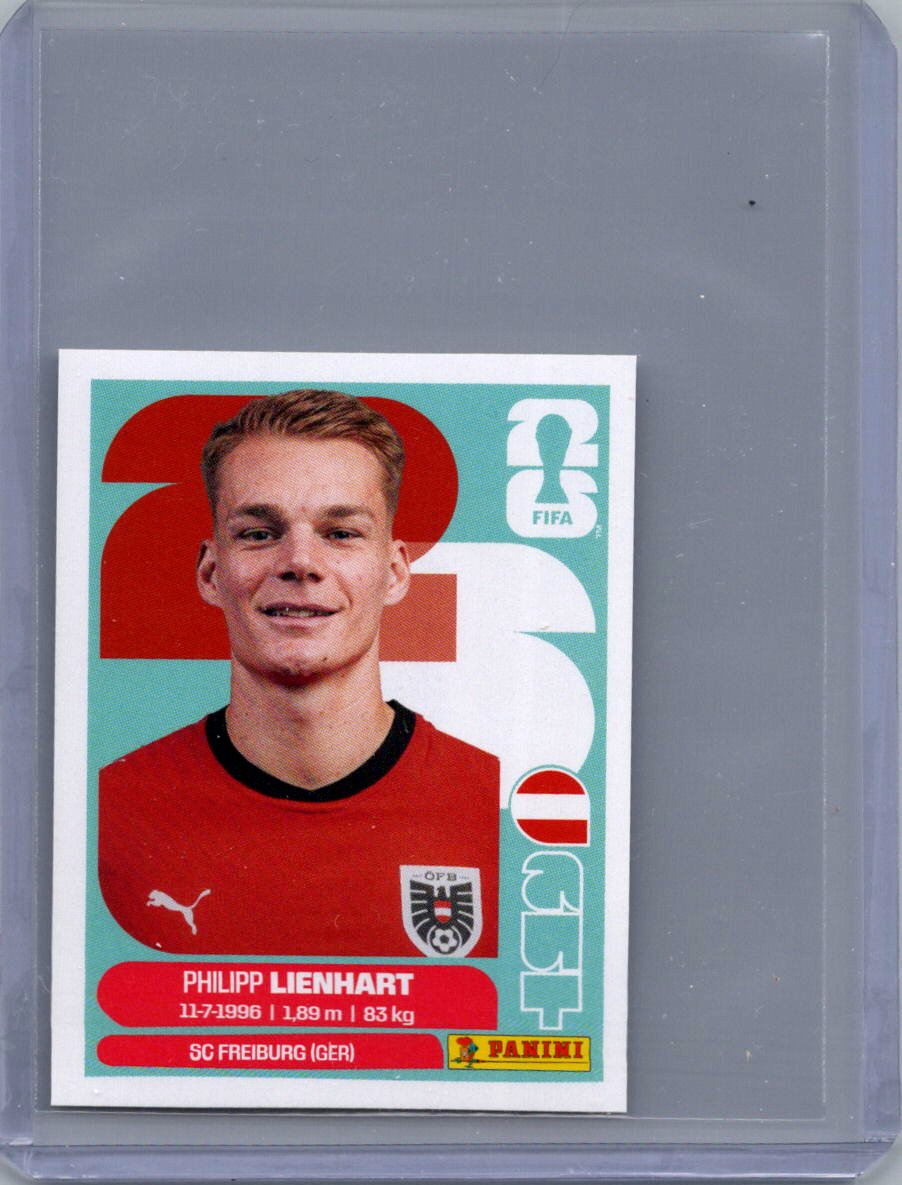2026 Panini FIFA World Cup Stickers International Edition ("Printed in Italy" Back) Philipp Lienhart #AUT6 front