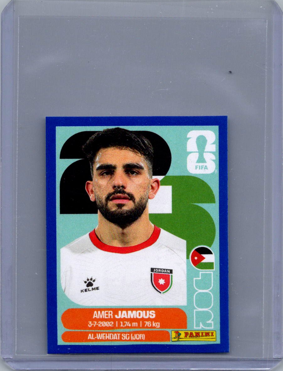2026 Panini FIFA World Cup Stickers International Edition ("Printed in Italy" Back) Amer Jamous #JOR14 front