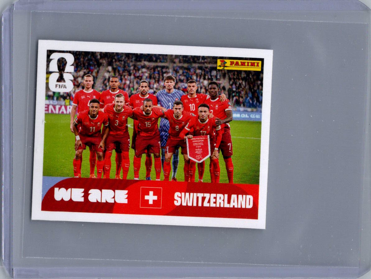 2026 Panini FIFA World Cup Stickers International Edition ("Printed in Italy" Back) Team Photo #SUI13 front